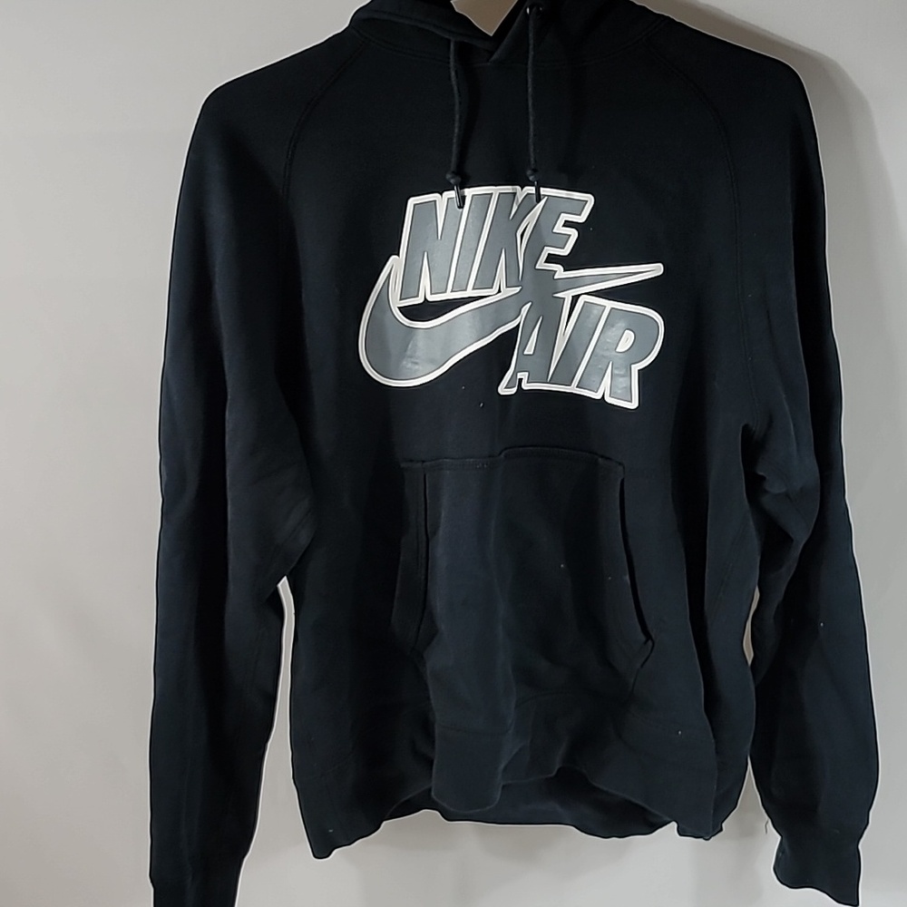 Nike Air large black hoodie gray swoosh
